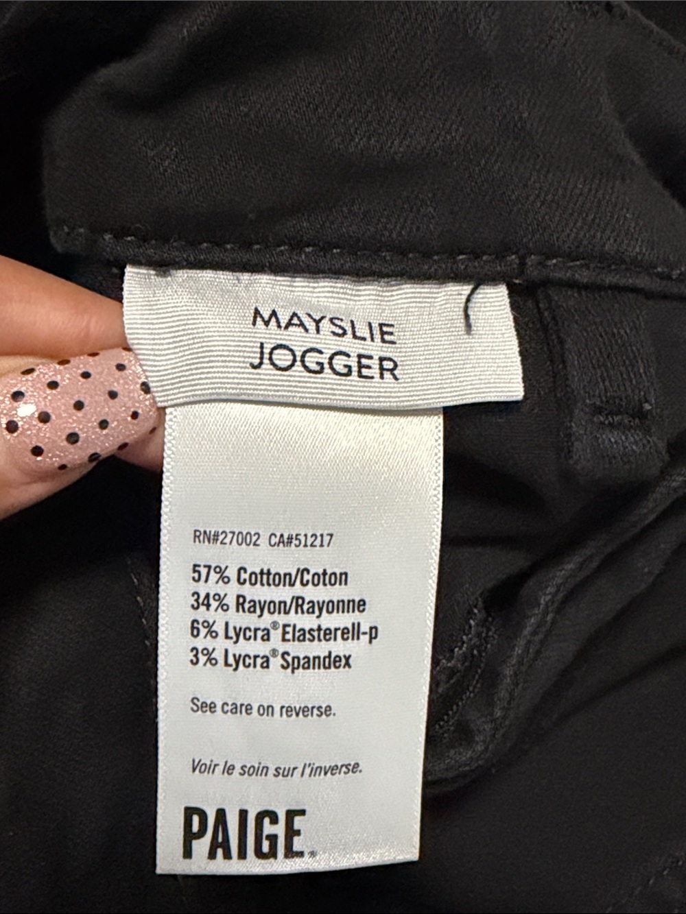 PAIGE Women's Black Mayslie Jean Jogger - Picture 7 of 7
